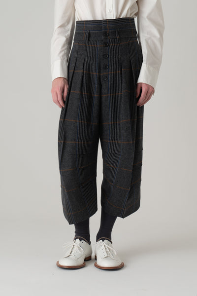 Trousers 20- Wool100% HW Check- Grey