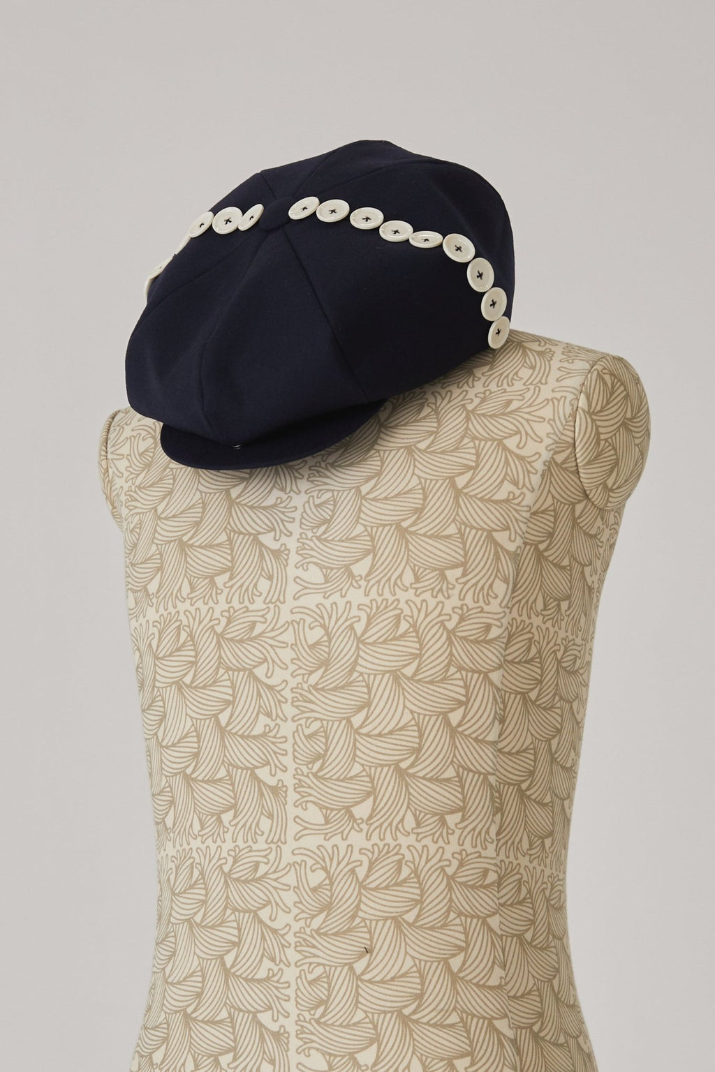 Hat Cap - Wool100% Serge 450CS - White Side Line Buttons - Navy - Christopher Nemeth - Accessories - Wholesale AW24 - 9 - 000034 - 05