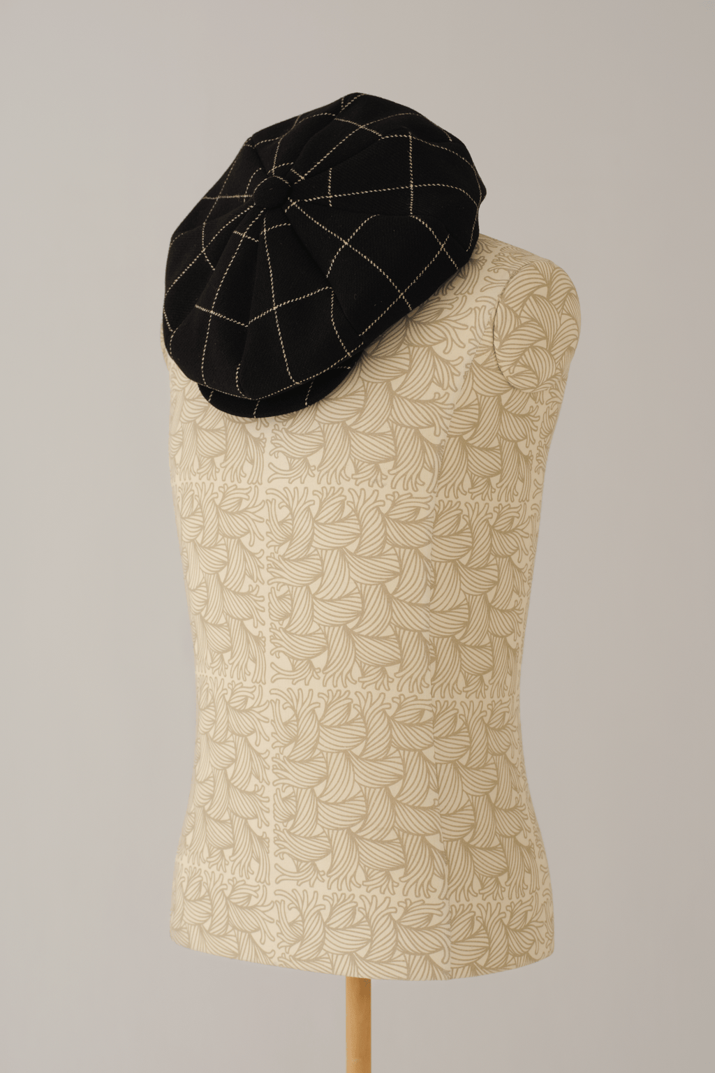 Hat Cap - Wool100% Windowpane Tweed - Black - Christopher Nemeth - Accessories - Wholesale AW25 - 9000000002605