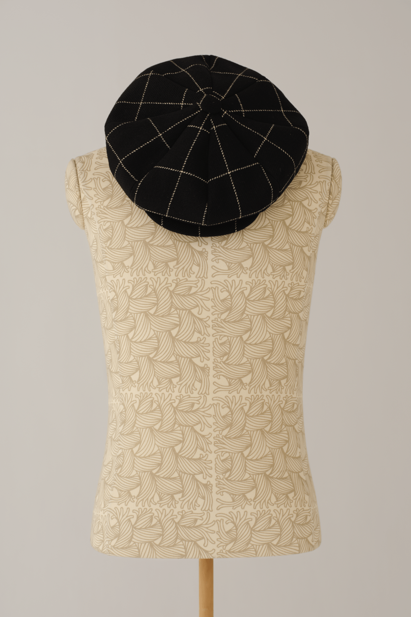 Hat Cap - Wool100% Windowpane Tweed - Black - Christopher Nemeth - Accessories - Wholesale AW25 - 9000000002605