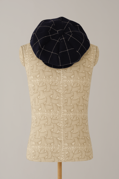 Hat Cap - Wool100% Windowpane Tweed - Navy - Christopher Nemeth - Accessories - Wholesale AW25 - 9000000002705