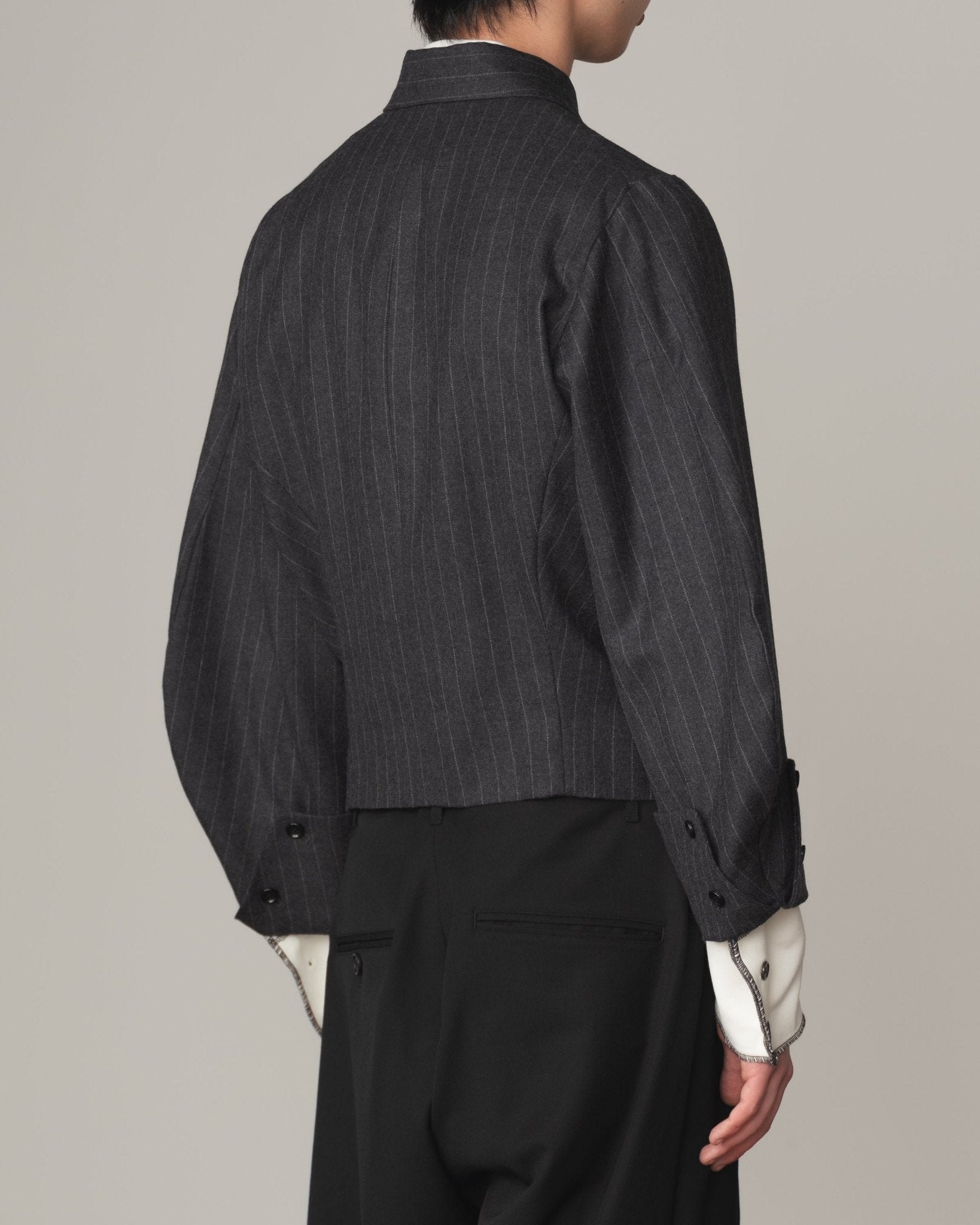 Jacket 107 - Wool100% Pin Stripe - Charcoal - Christopher Nemeth - Tops - Shop - 0-00672-03
