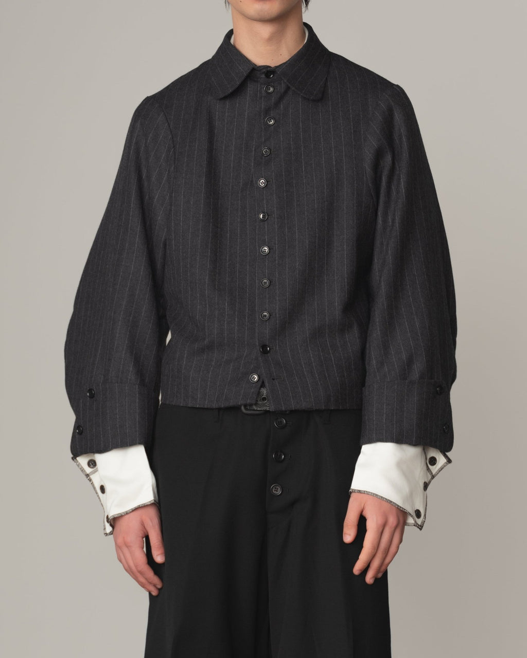Jacket 107 - Wool100% Pin Stripe - Charcoal - Christopher Nemeth - Tops - Shop - 0-00672-03