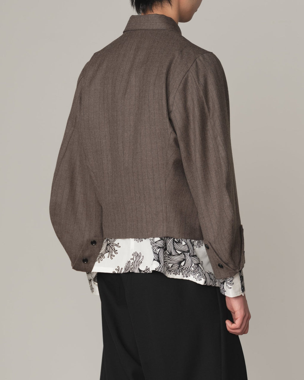 Jacket 107 - Wool100% Pin Stripe - Dark Beige - Christopher Nemeth - Tops - Online Store - 0-01156-03