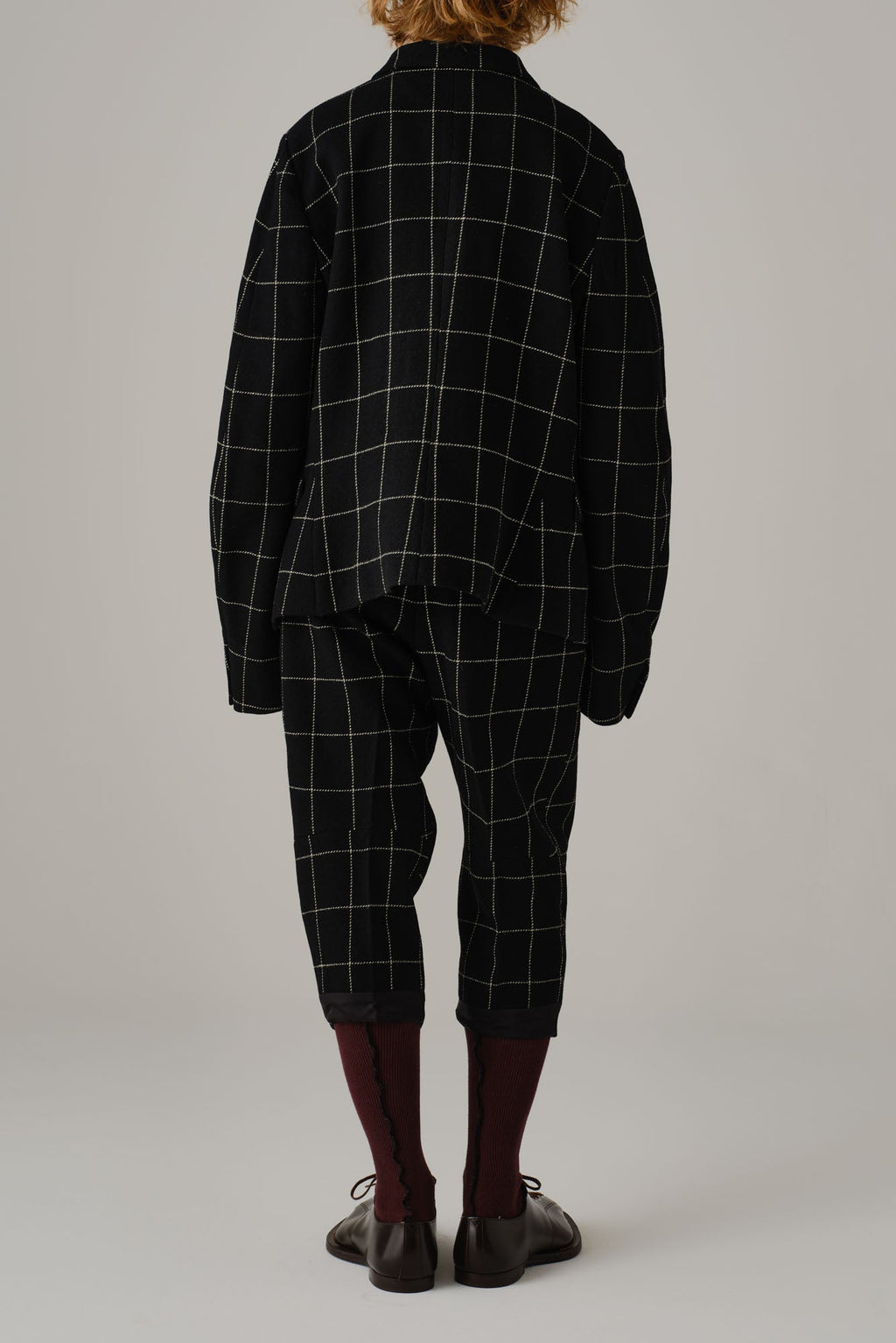 Jacket 13452 - Wool100% Windowpane Tweed - Black - Christopher Nemeth - Tops - Wholesale AW25 - 9000000002003