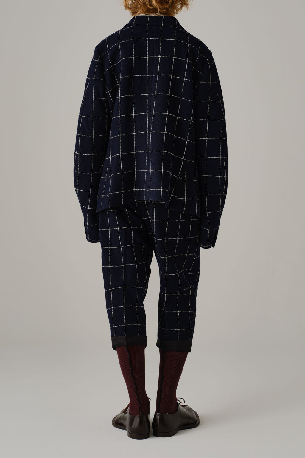 Jacket 13452 - Wool100% Windowpane Tweed - Navy - Christopher Nemeth - Tops - Wholesale AW25 - 9000000002103