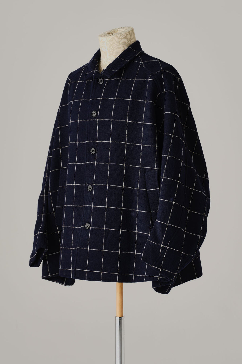 Jacket 19236 - Wool100% Window Pane Tweed - Navy - Christopher Nemeth - Tops - Wholesale AW25 - 9000000001903