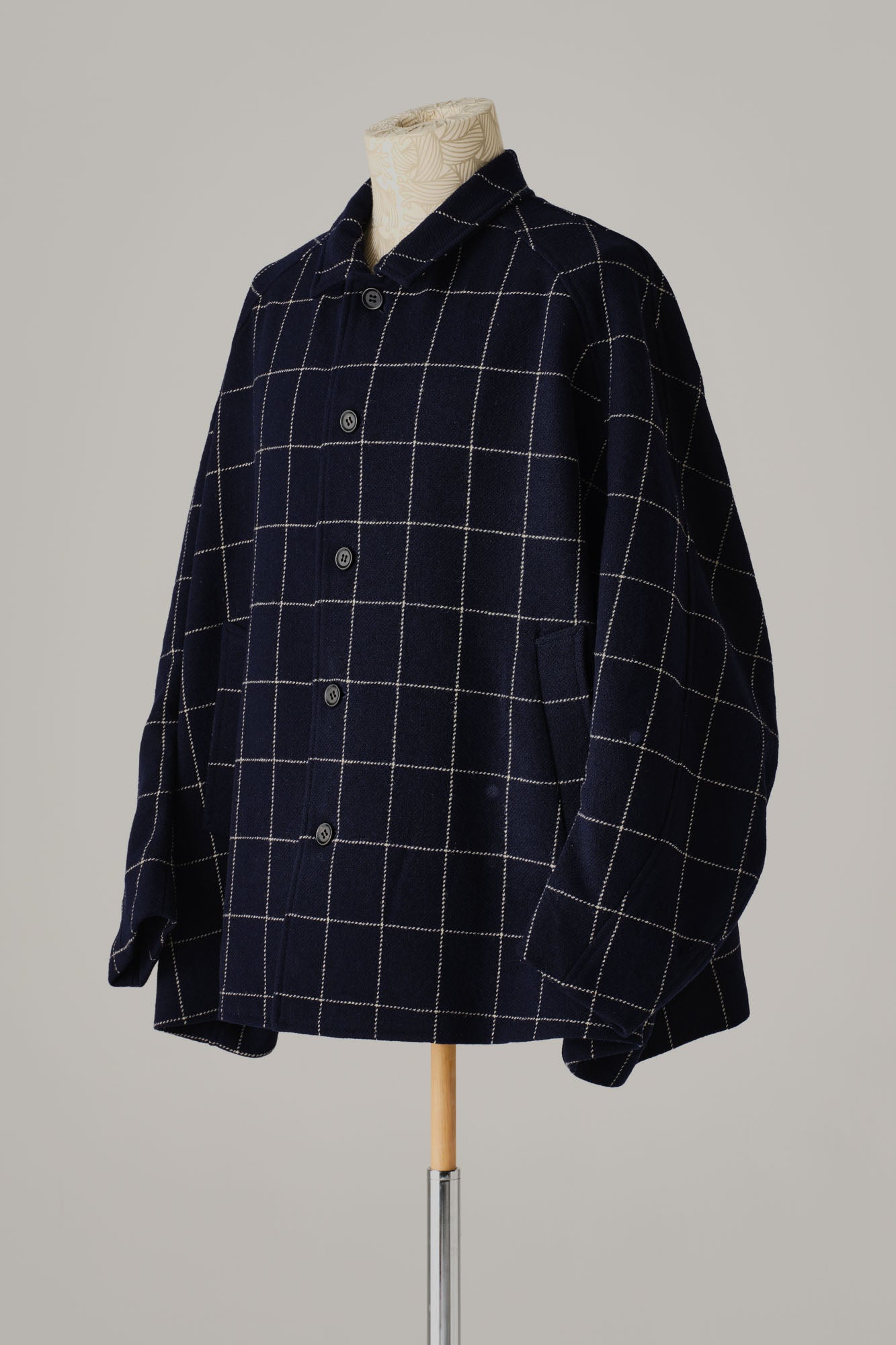 Jacket 19236 - Wool100% Window Pane Tweed - Navy - Christopher Nemeth - Tops - Wholesale AW25 - 9000000001903