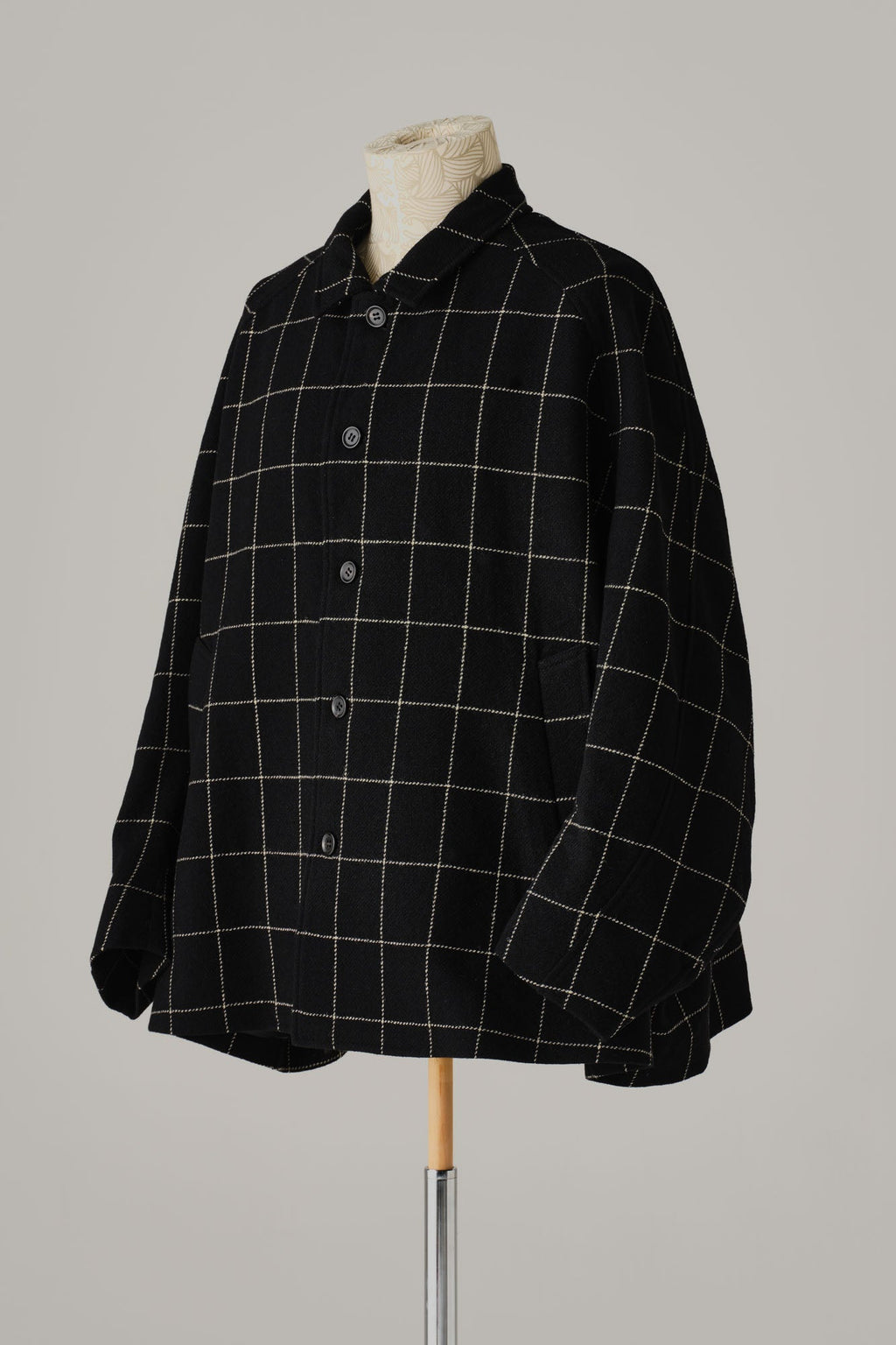Jacket 19236 - Wool100% Windowpane Tweed - Black - Christopher Nemeth - Tops - Wholesale AW25 - 9000000001803