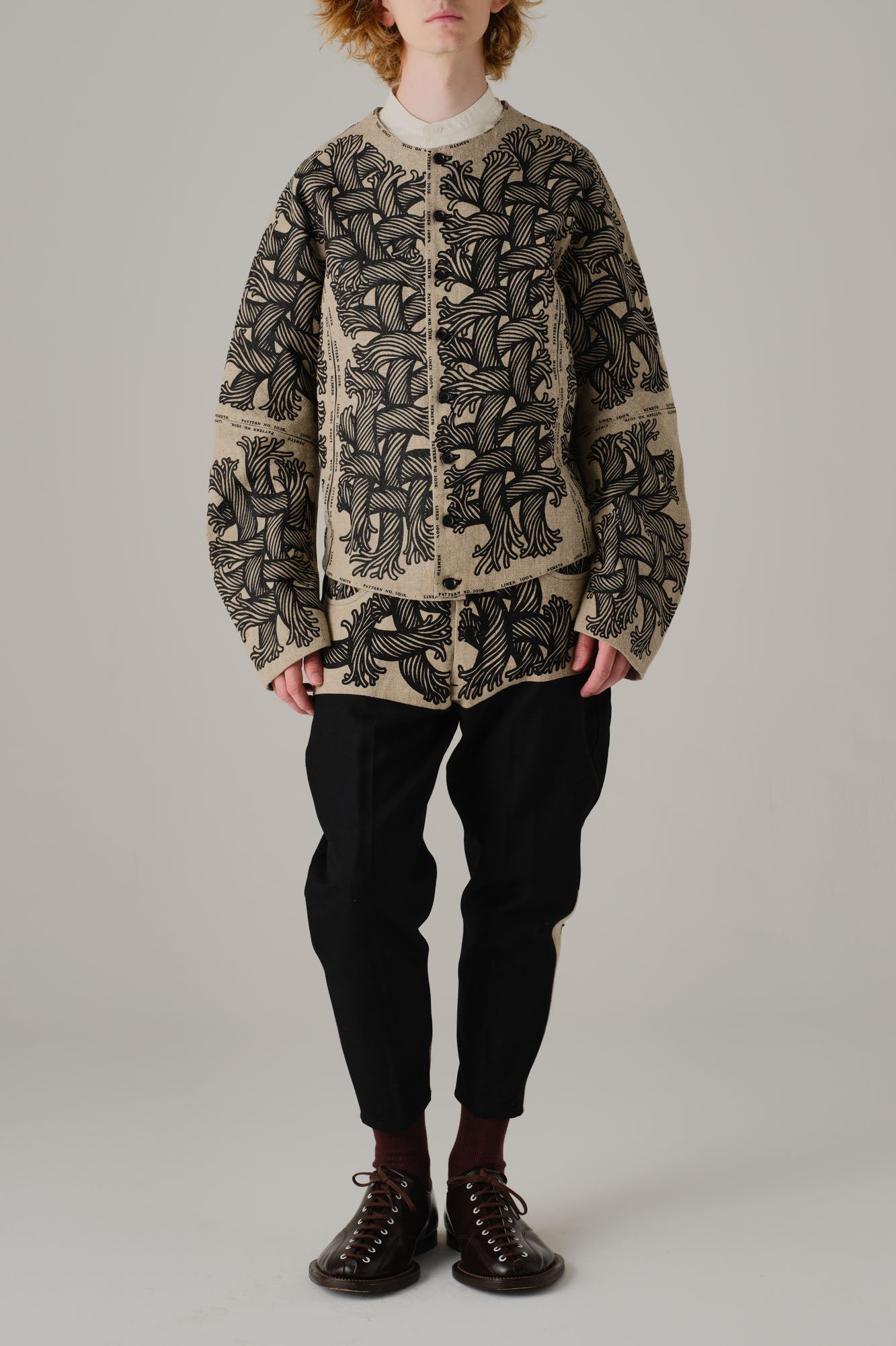 Jacket 203K- Linen100% Heavy Canvas- 203 Pattern Rope- Natural