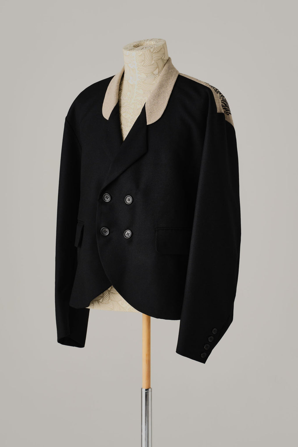 Jacket 28 - Mix Wool100% Army Serge/Linen100% - 28 Pattern Rope - Black/Natural - Christopher Nemeth - Tops - Wholesale AW25 - 9000000001403