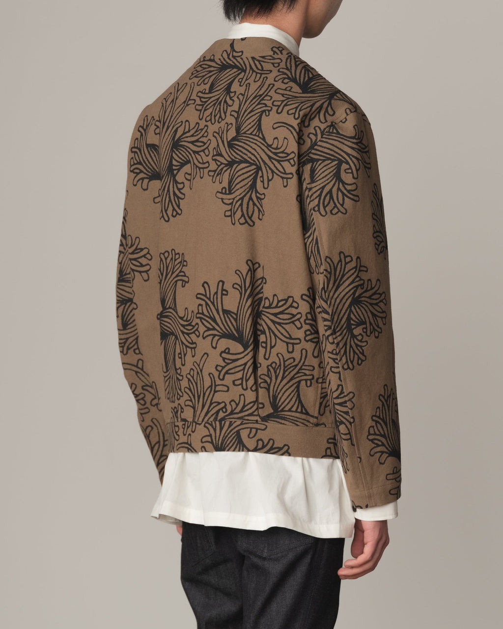 Jacket 37458B - Cotton100% Oxford Print - L Rope Print - Light Brown - Christopher Nemeth - Tops - Christopher Nemeth - 0-01757-03