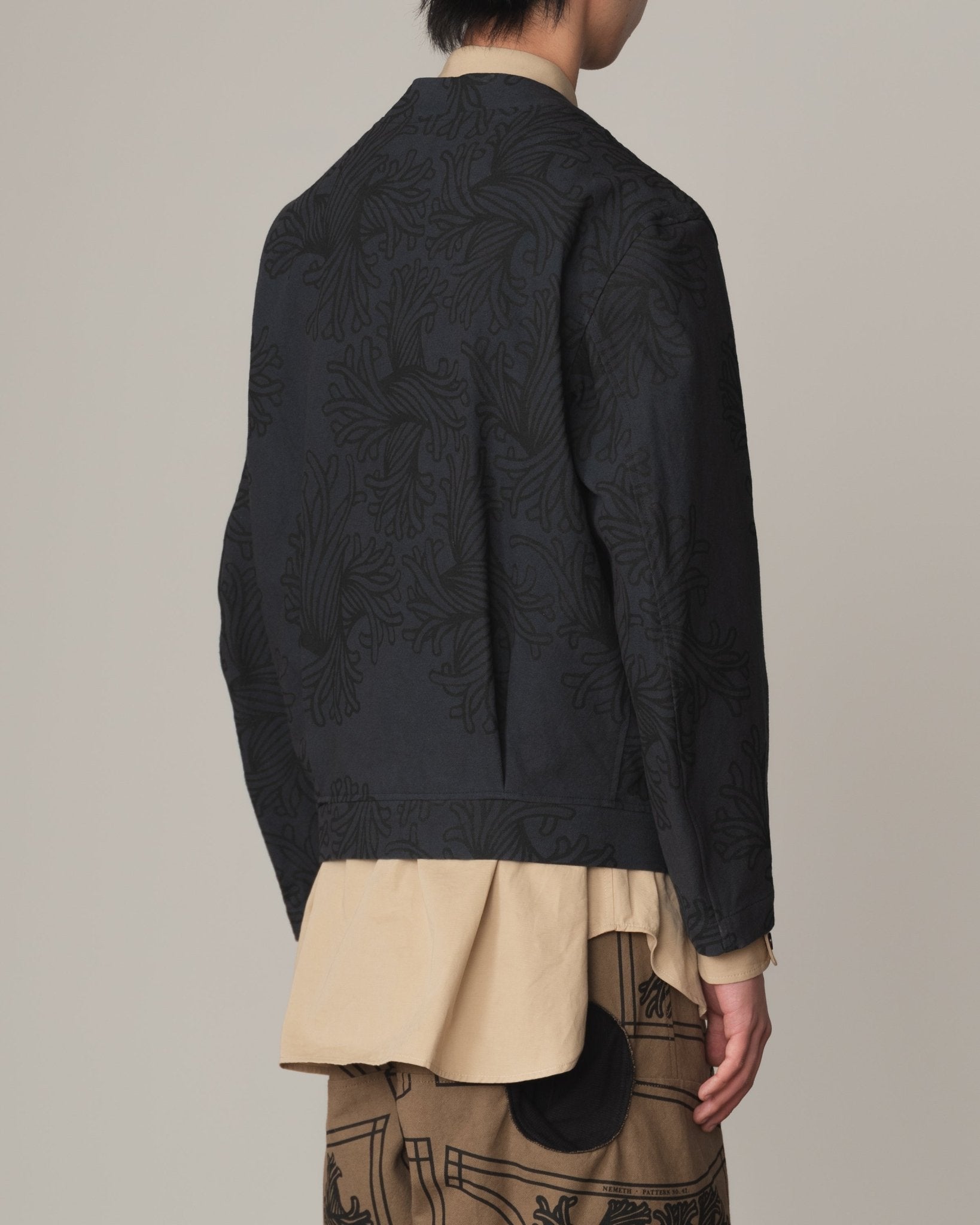 Jacket 37458B - Cotton100% Oxford Print - L Rope Print - Navy - Christopher Nemeth - Tops - Christopher Nemeth - 0-01088-03