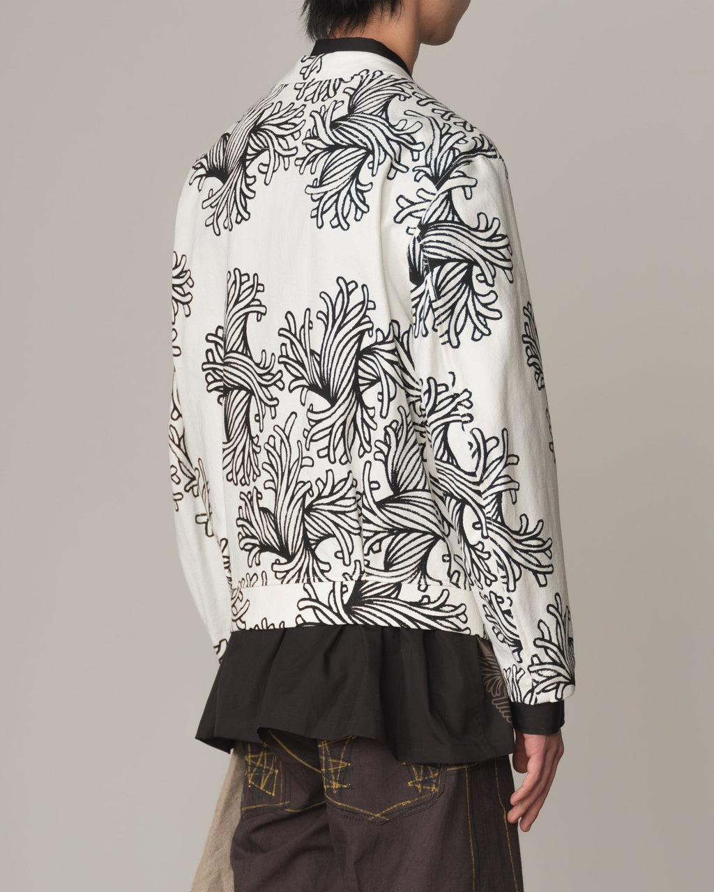 Jacket 37458B - Cotton100% Oxford Print - L Rope Print - Off White - Christopher Nemeth - Tops - Christopher Nemeth - 0-01087-03