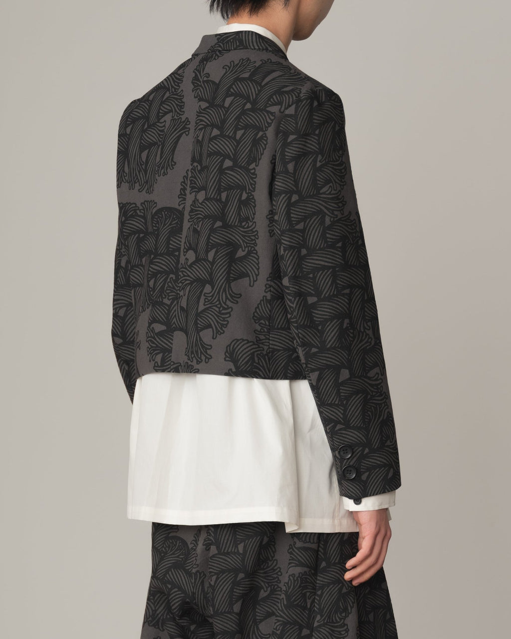 Jacket 5180 - Cotton100% Oxford Print - Isle Rope Print - Grey - Christopher Nemeth - Tops - Christopher Nemeth - 0-01275-03