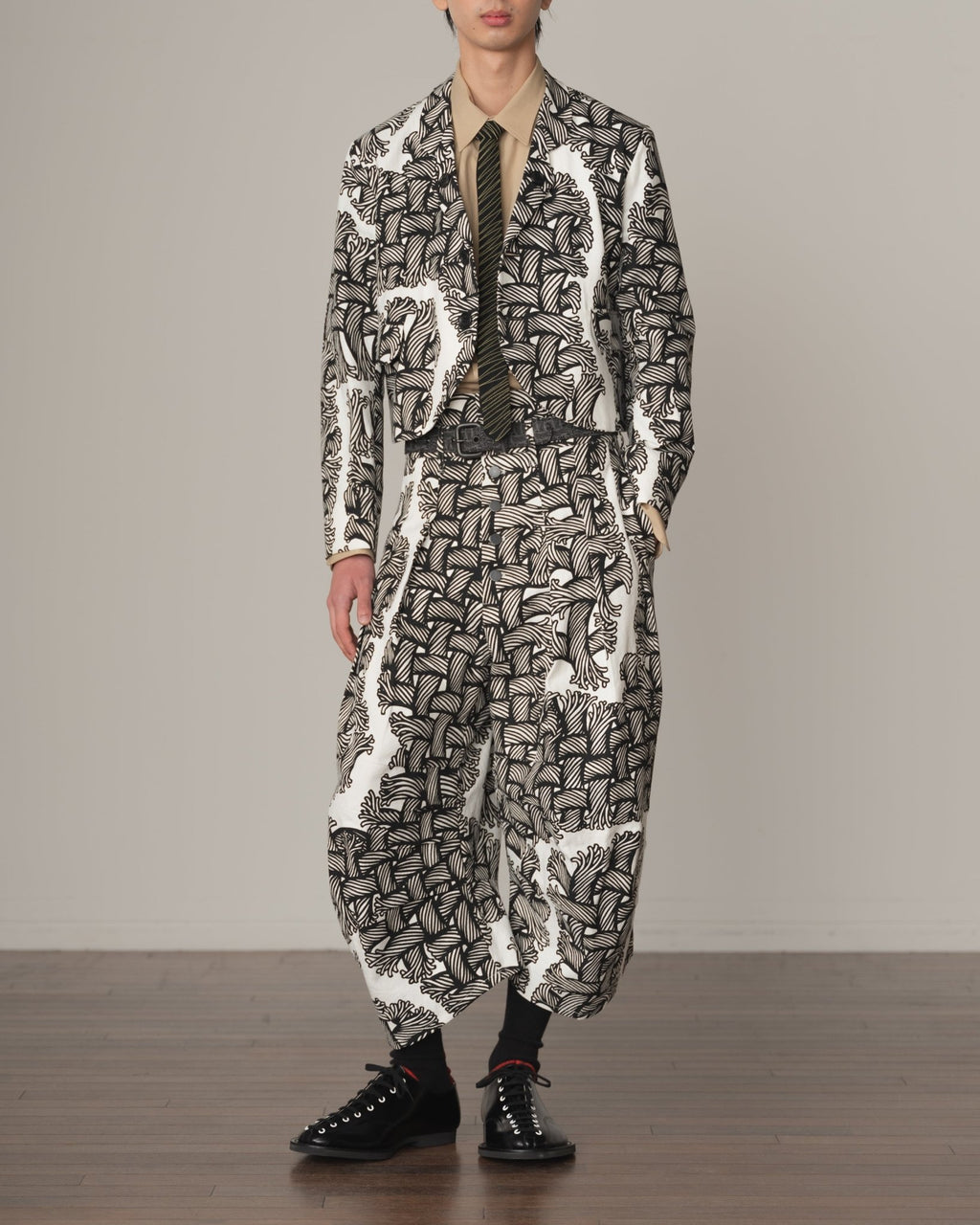 Jacket 5180 - Cotton100% Oxford Print - Isle Rope Print - Off White - Christopher Nemeth - Tops - Christopher Nemeth - 0-01273-03