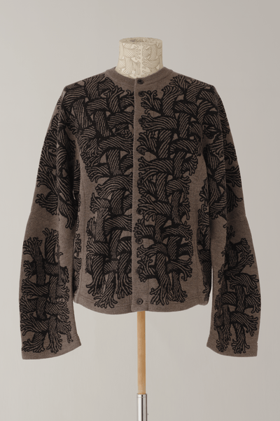 Knit Cardigan 203K - Wool100% Jacquard Knit - 203K Rope - Beige - Christopher Nemeth - Tops - Online Store - 9-00028-00