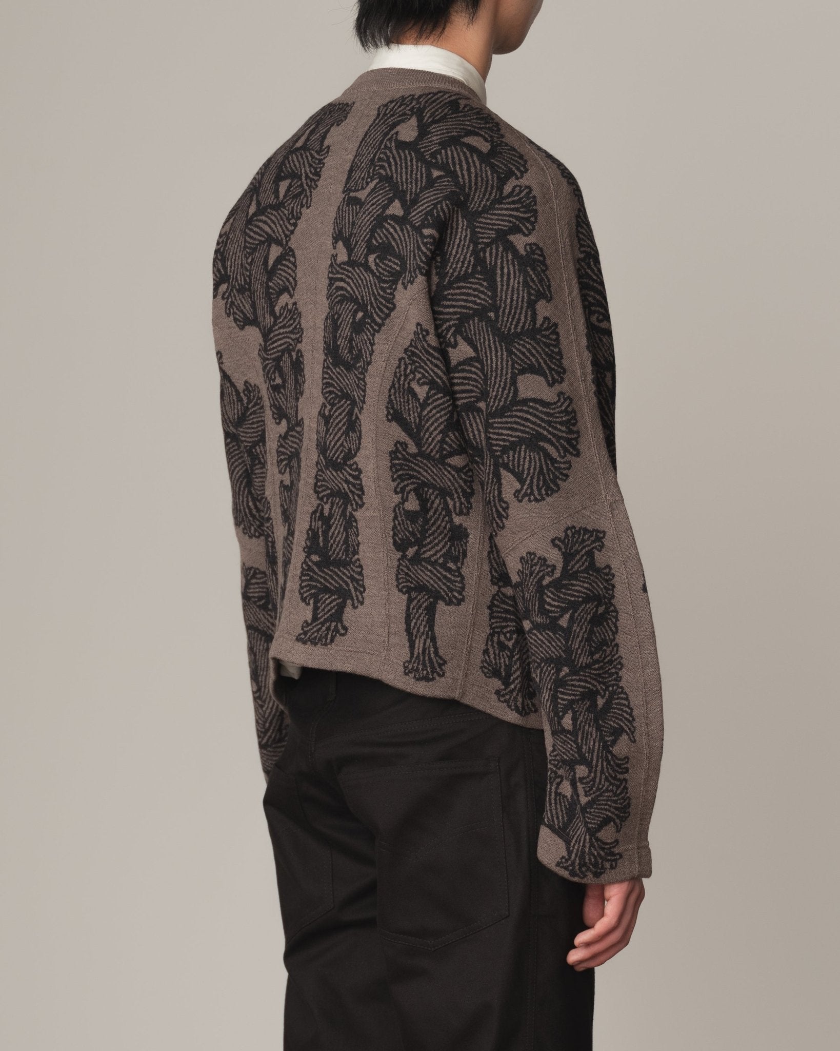 Knit Cardigan 203K - Wool100% Jacquard Knit - 203K Rope - Beige - Christopher Nemeth - Tops - Online Store - 9-00028-00