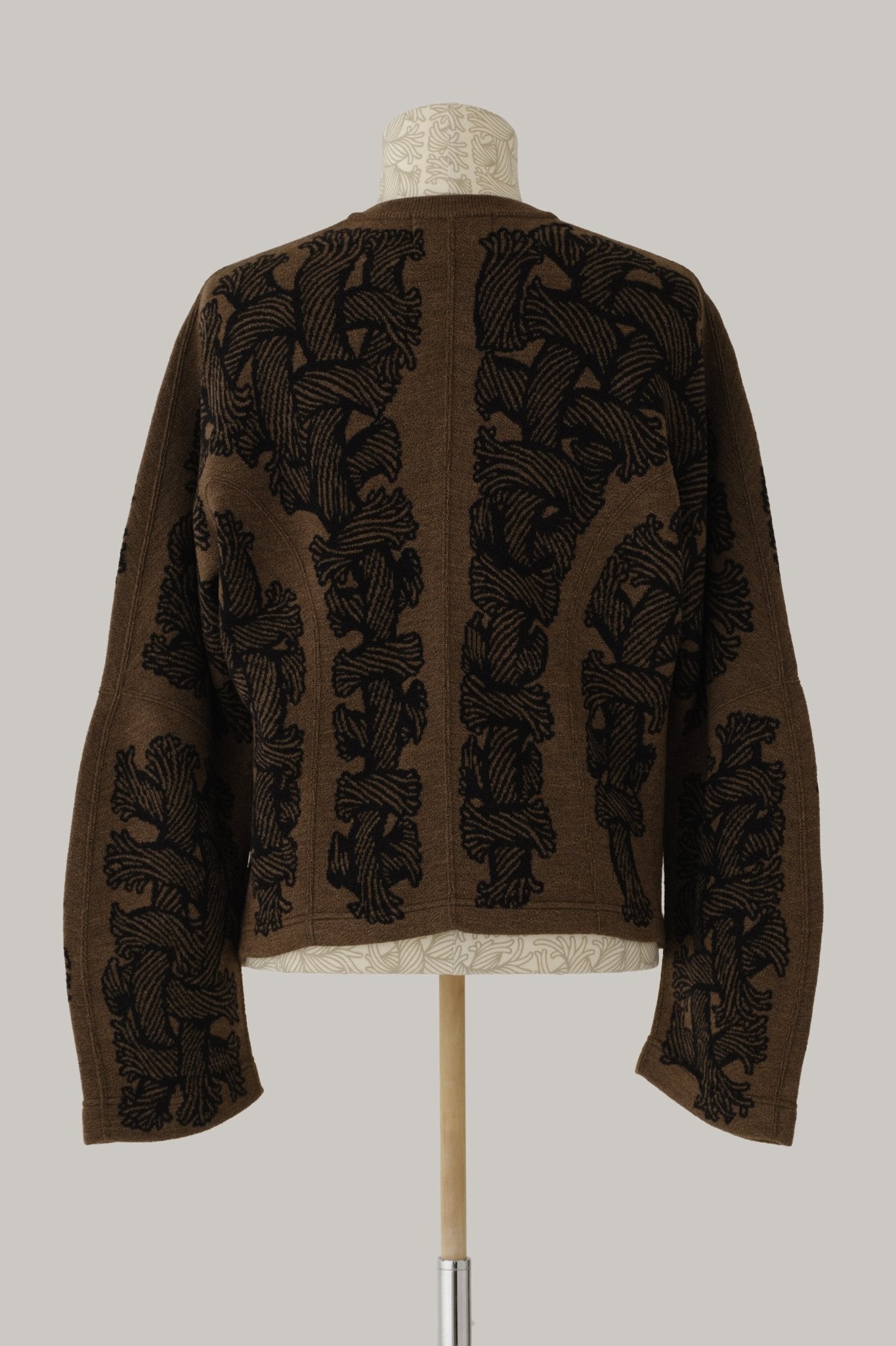 Knit Cardigan 203K - Wool100% Jacquard Knit - 203K Rope - Brown - Christopher Nemeth - Tops - Online Store - 9999-11863