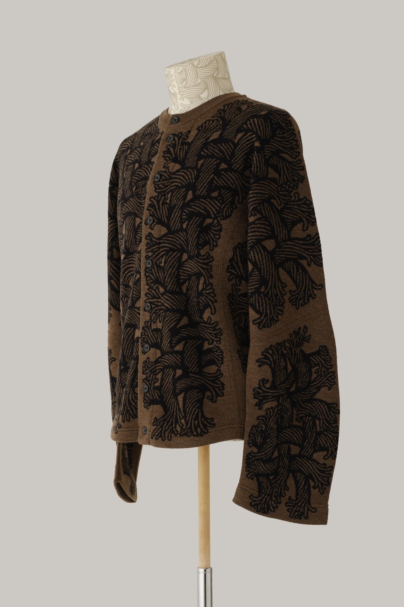Knit Cardigan 203K - Wool100% Jacquard Knit - 203K Rope - Brown - Christopher Nemeth - Tops - Online Store - 9999-11863