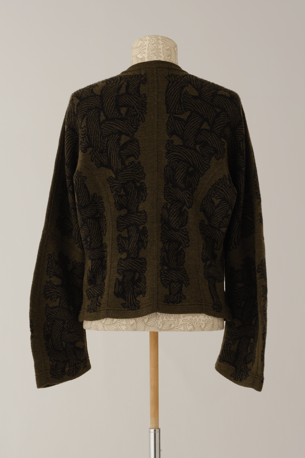 Knit Cardigan 203K - Wool100% Jacquard Knit - 203K Rope - Khaki - Christopher Nemeth - Tops - Online Store - 0-00977-00