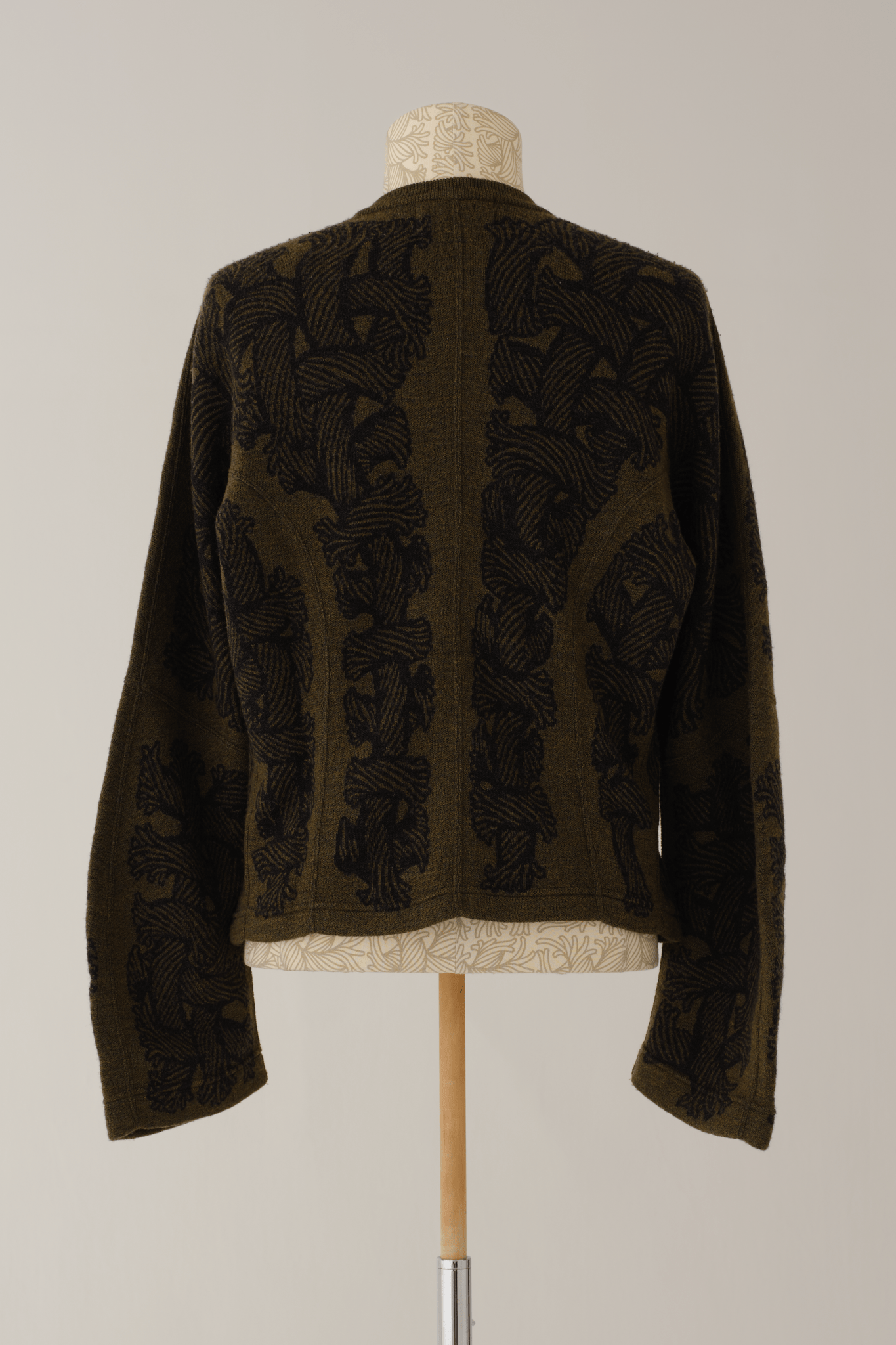 Knit Cardigan 203K - Wool100% Jacquard Knit - 203K Rope - Khaki - Christopher Nemeth - Tops - Online Store - 0-00977-00