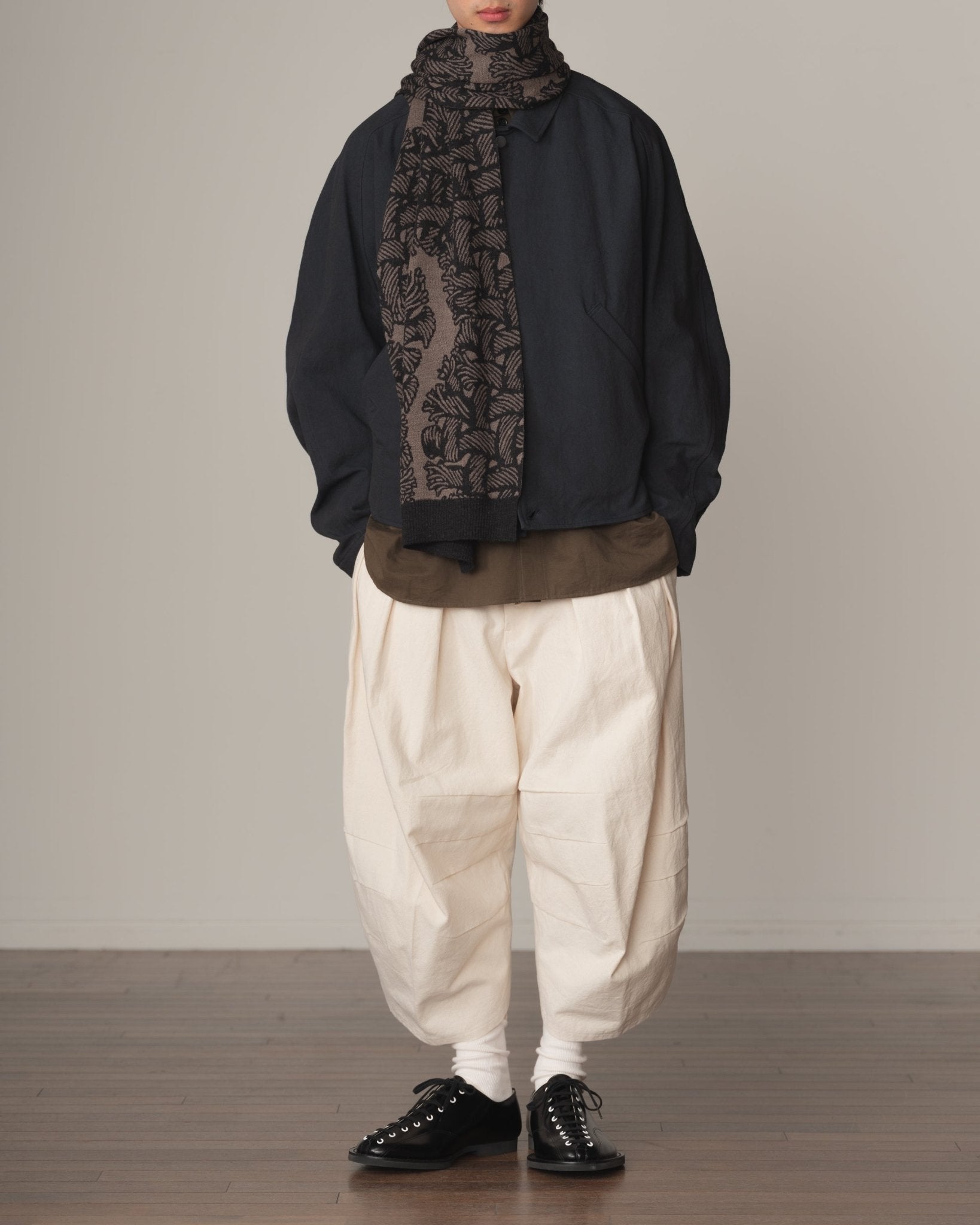 Knit Scarf - Wool100% Jacquard Knit - Isle Rope - Beige - Christopher Nemeth - Accessories - Online Store - 9-00032-00