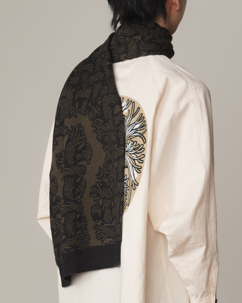 Knit Scarf - Wool100% Jacquard Knit - Isle Rope - Khaki - Christopher Nemeth - Accessories - Christopher Nemeth - 0-00978-00