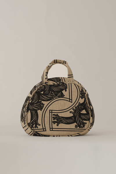 Round Bag - Linen100% Print - 42 Pattern Rope Print - Natural - Christopher Nemeth - Accessories - Wholesale AW25 - 9000000001105