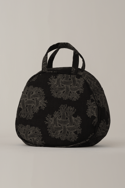 Round Bag - Linen100% Print - Emb Rope - Black - Christopher Nemeth - Accessories - Wholesale AW25 - 9000000000305