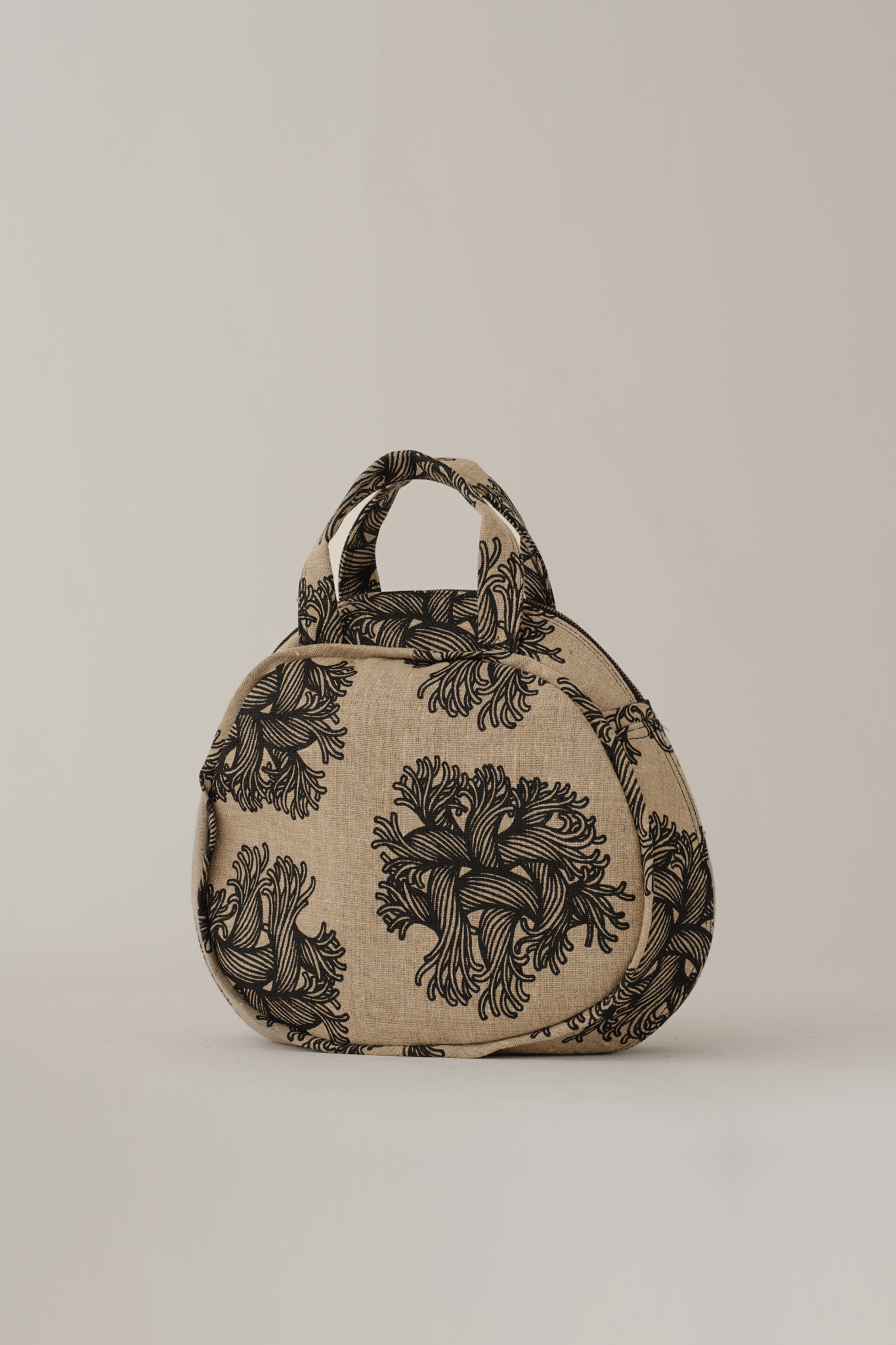 Round Bag - Linen100% Print - Emb Rope - Natural - Christopher Nemeth - Accessories - Wholesale AW25 - 9000000000205