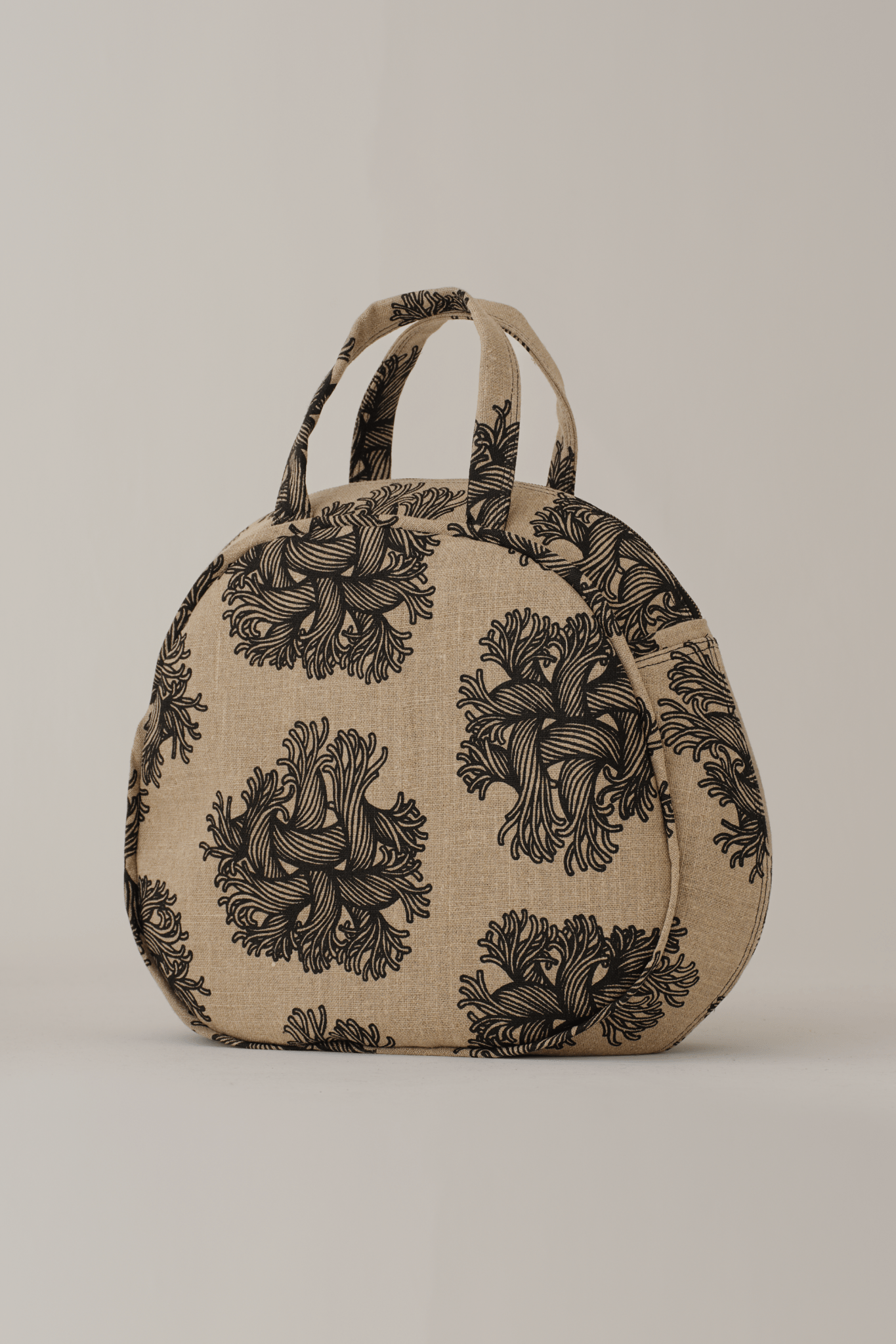Round Bag - Linen100% Print - Emb Rope - Natural - Christopher Nemeth - Accessories - Wholesale AW25 - 9000000000205