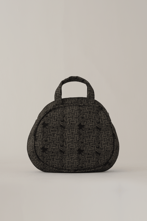 Round Bag- Linen100% Print- M Rope Print- Black – Christopher Nemeth