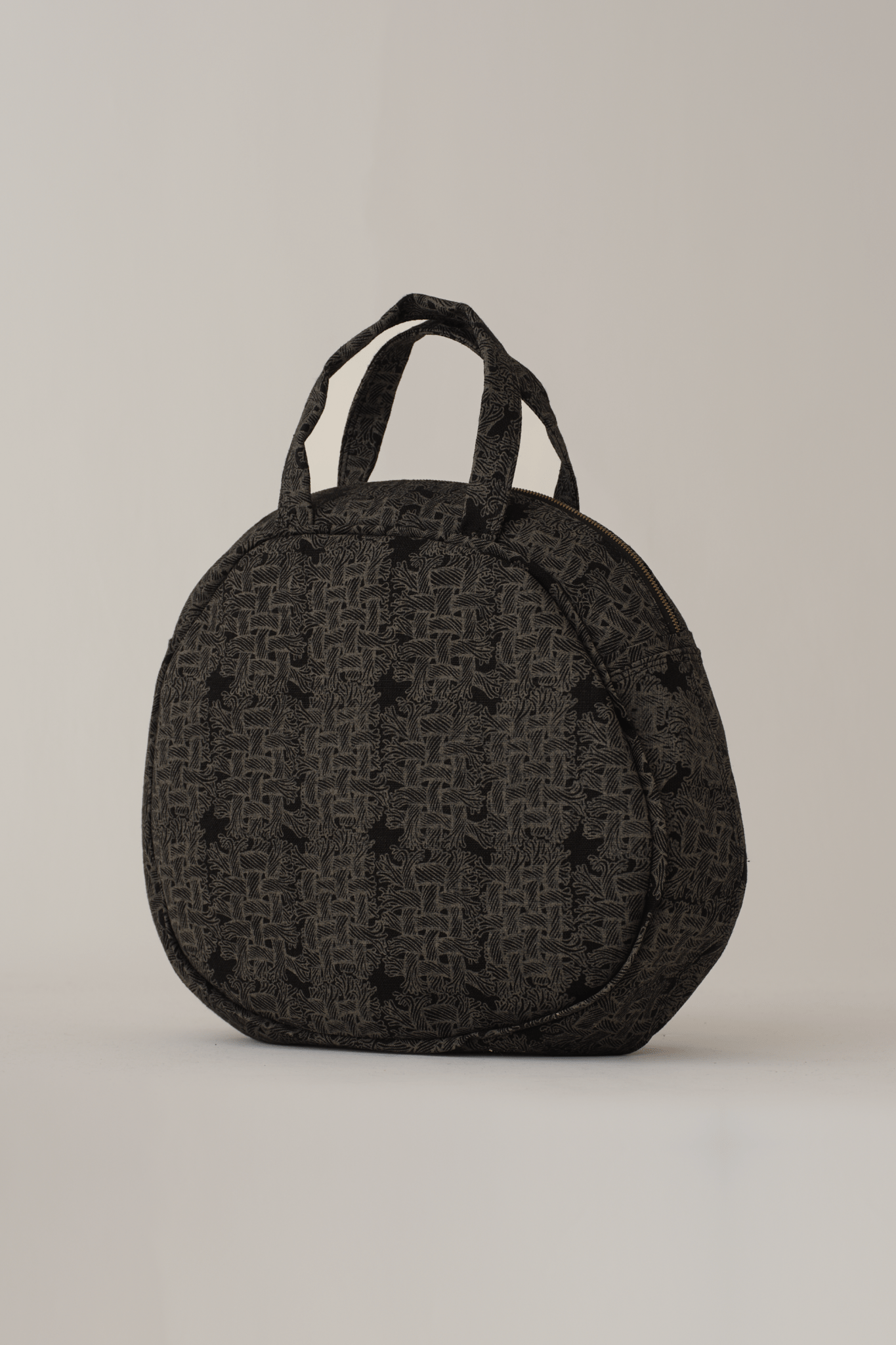 Round Bag - Linen100% Print - M Rope - Black - Christopher Nemeth - Accessories - Wholesale AW25 - 9000000000105