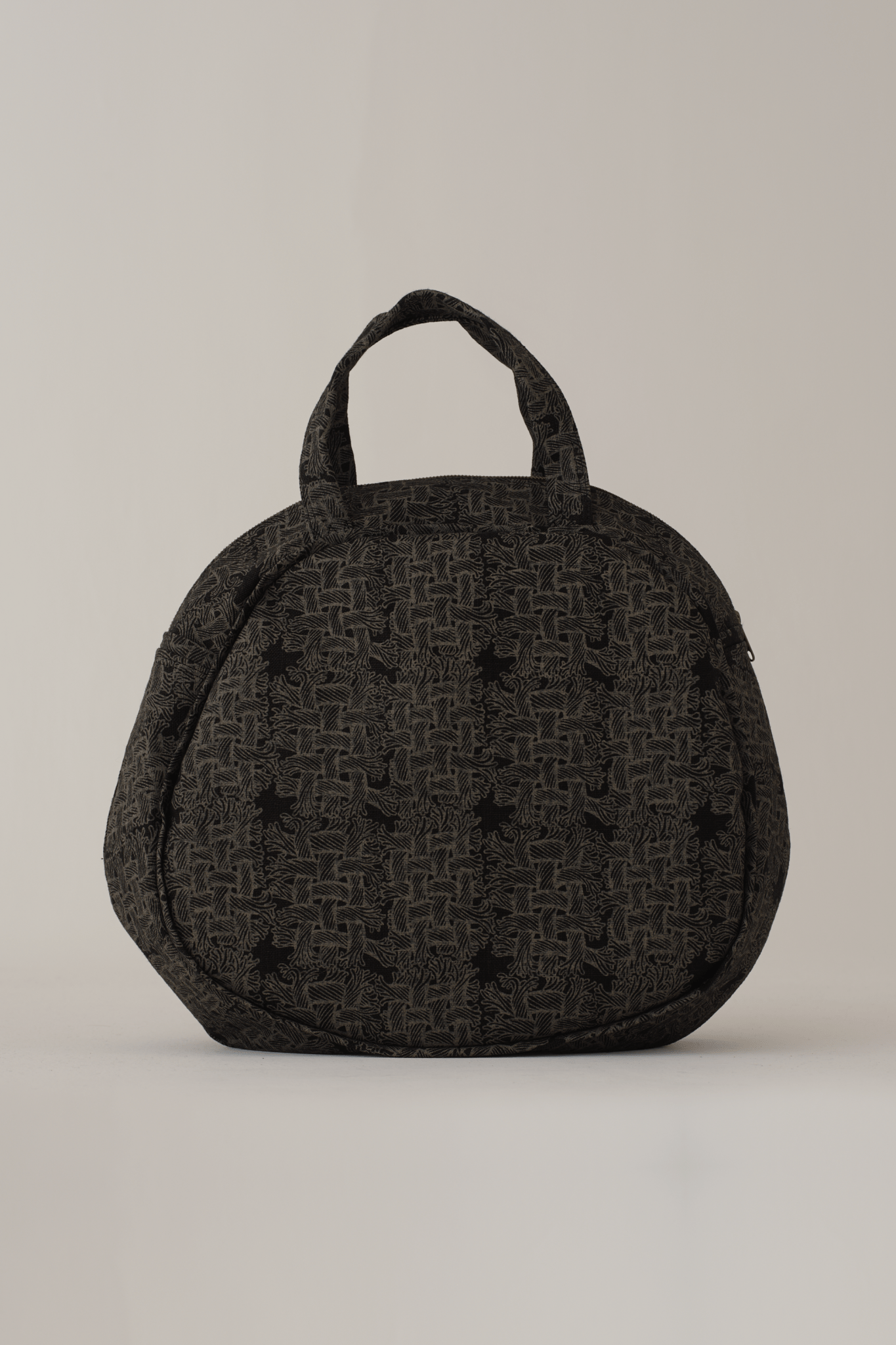 Round Bag - Linen100% Print - M Rope - Black - Christopher Nemeth - Accessories - Wholesale AW25 - 9000000000105