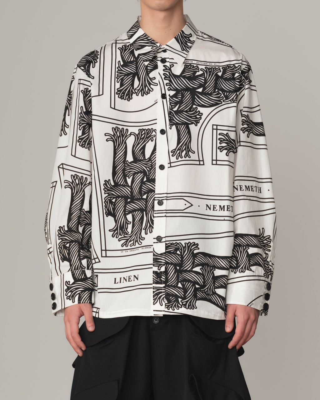 Shirt 18752 - Cotton100% Broad - 42S Pattern Rope Print - White - Christopher Nemeth - Tops - Shop - 1902-03691