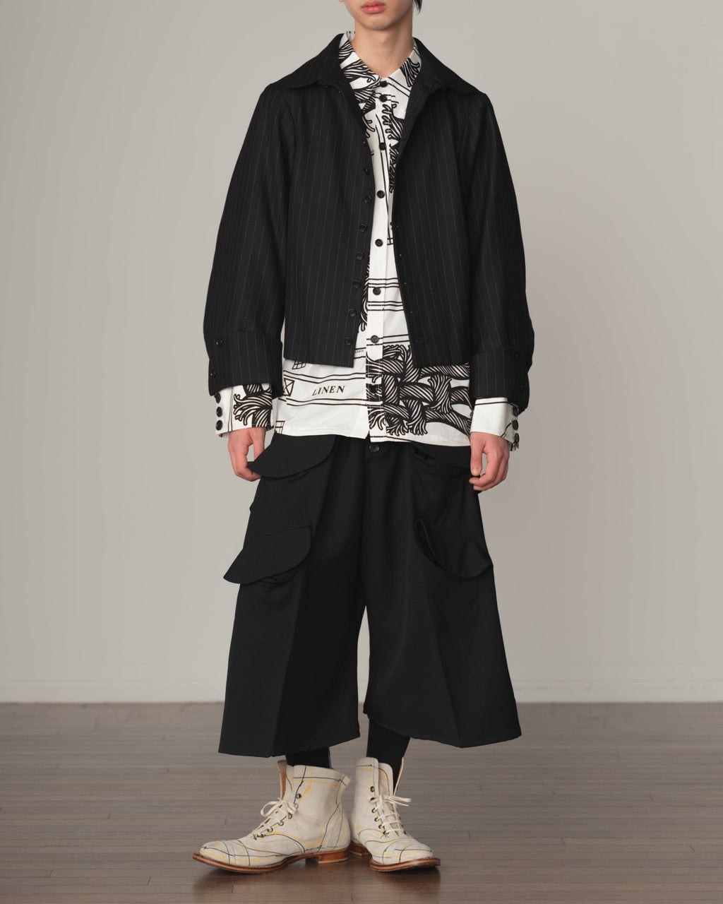 Shirt 18752 - Cotton100% Broad - 42S Pattern Rope Print - White - Christopher Nemeth - Tops - Shop - 1902-03691