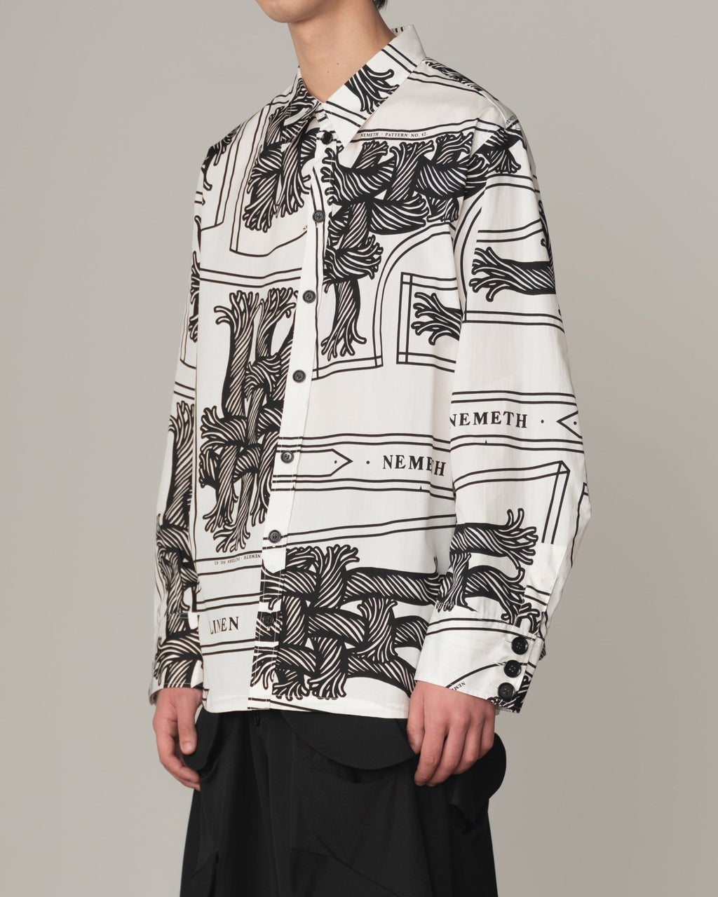 Shirt 18752 - Cotton100% Broad - 42S Pattern Rope Print - White - Christopher Nemeth - Tops - Shop - 1902-03691