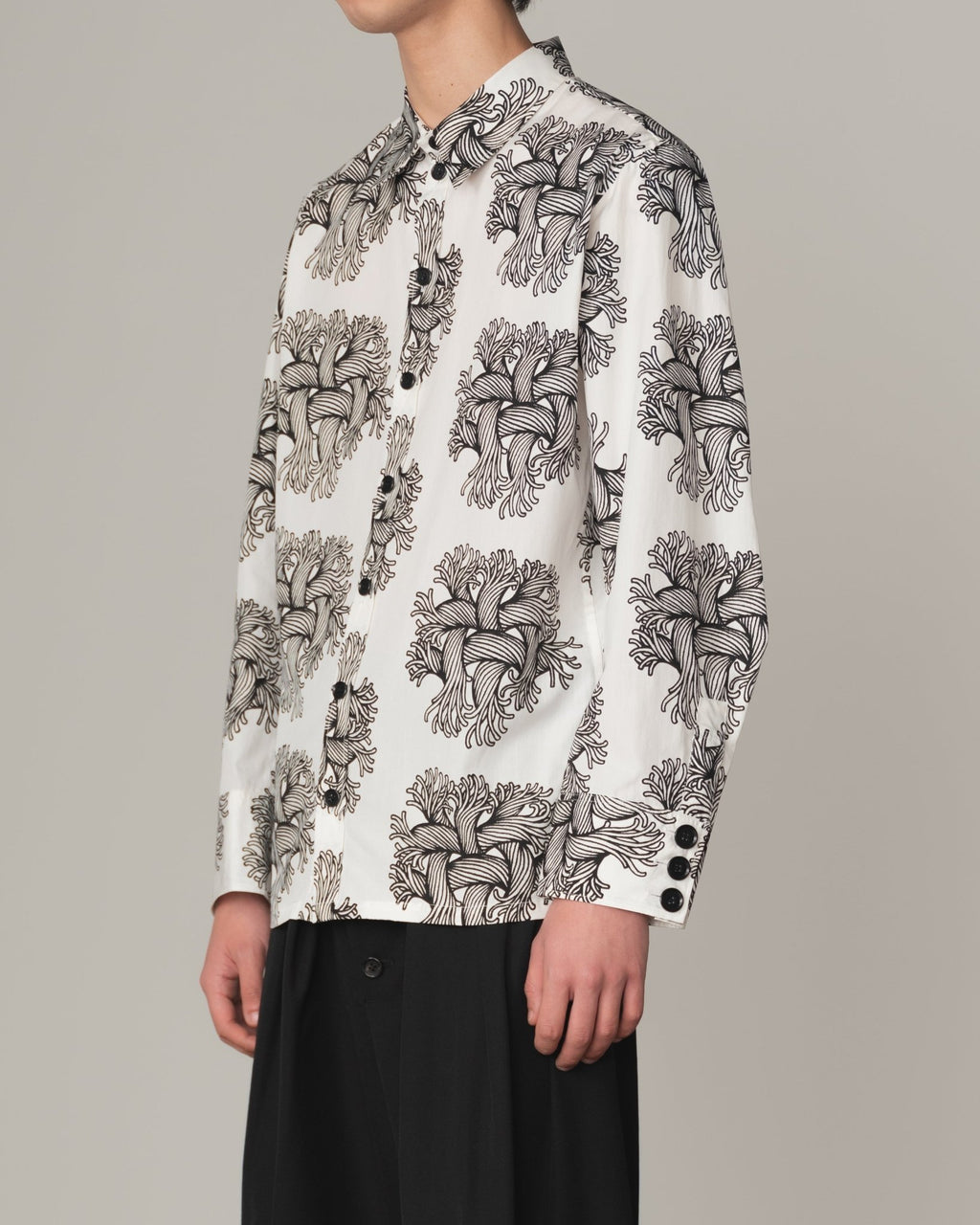 Shirt 18752 - Cotton100% Broad - Emb Rope Print - White - Christopher Nemeth - Tops - Shop - 0000-6300