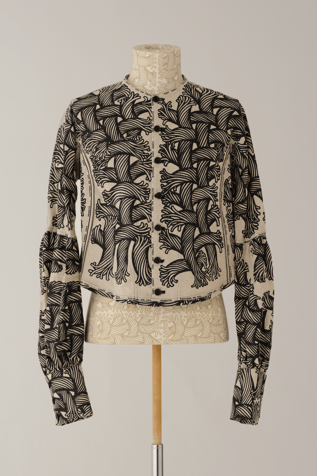 Shirt 203A - Linen100% Print Mix - 203 Pattern Rope - Isle Rope - Natural - Christopher Nemeth - Tops - Online Store - 9-211-0006-01