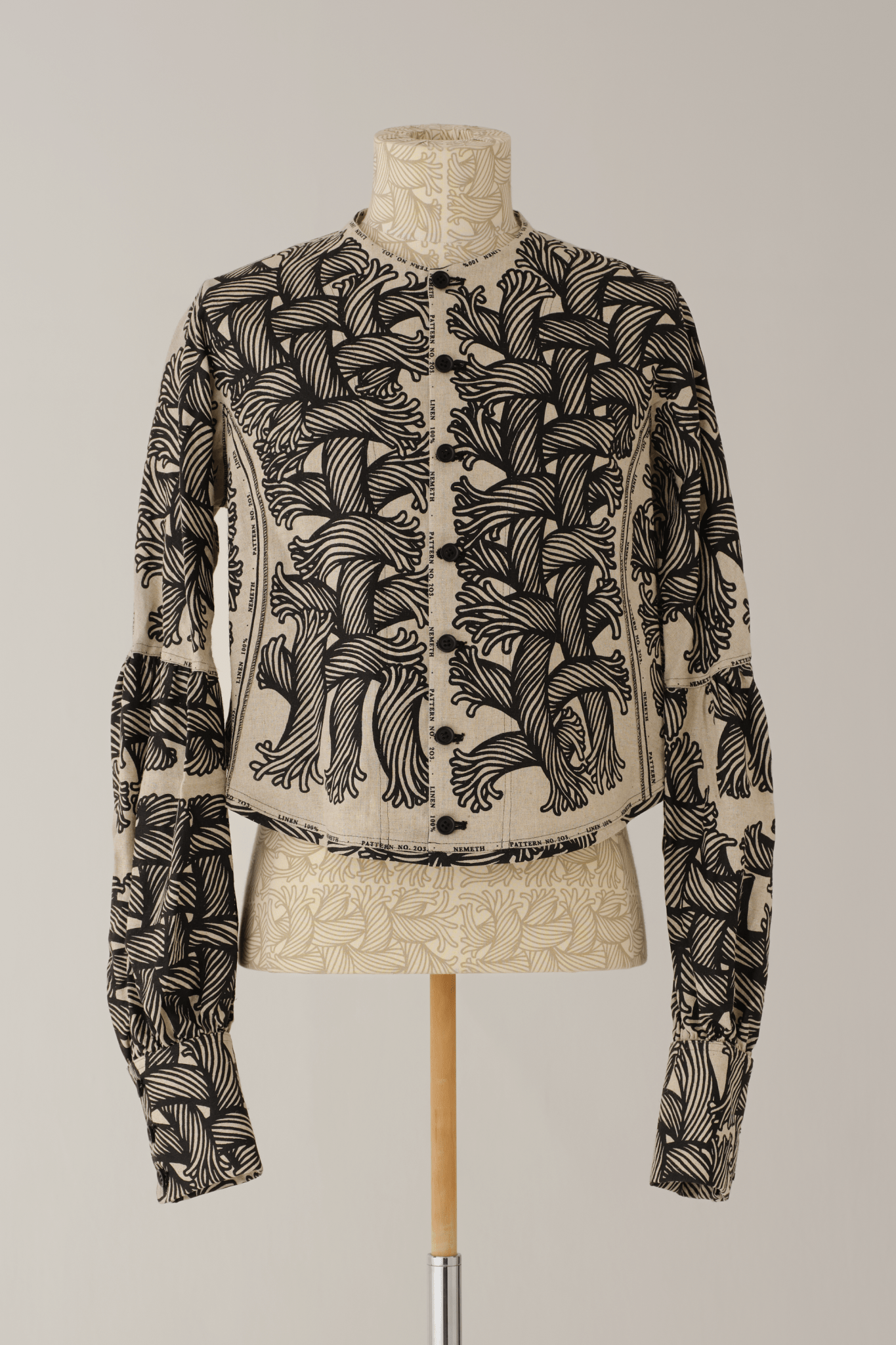 Shirt 203A - Linen100% Print Mix - 203 Pattern Rope - Isle Rope - Natural - Christopher Nemeth - Tops - Online Store - 9-211-0006-01