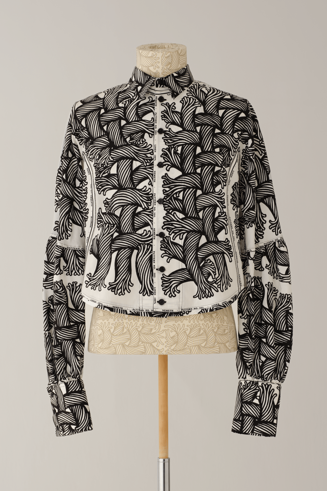 Shirt 203D - Cotton100% Broad Print - Mix - 203 Pattern Rope - Isle Rope - White - Christopher Nemeth - Tops - Online Store - 0-00024-00