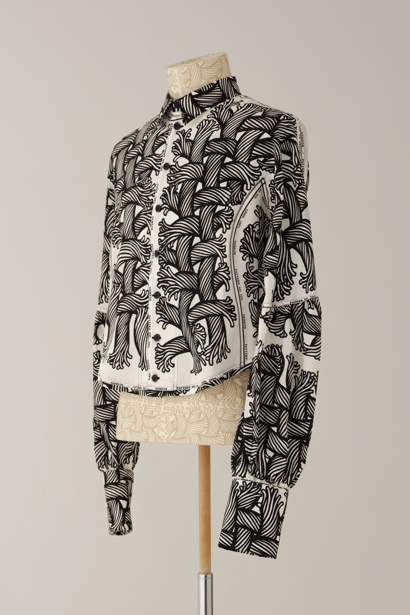 Shirt 203D - Cotton100% Broad Print - Mix - 203 Pattern Rope - Isle Rope - White - Christopher Nemeth - Tops - Online Store - 0-00024-00