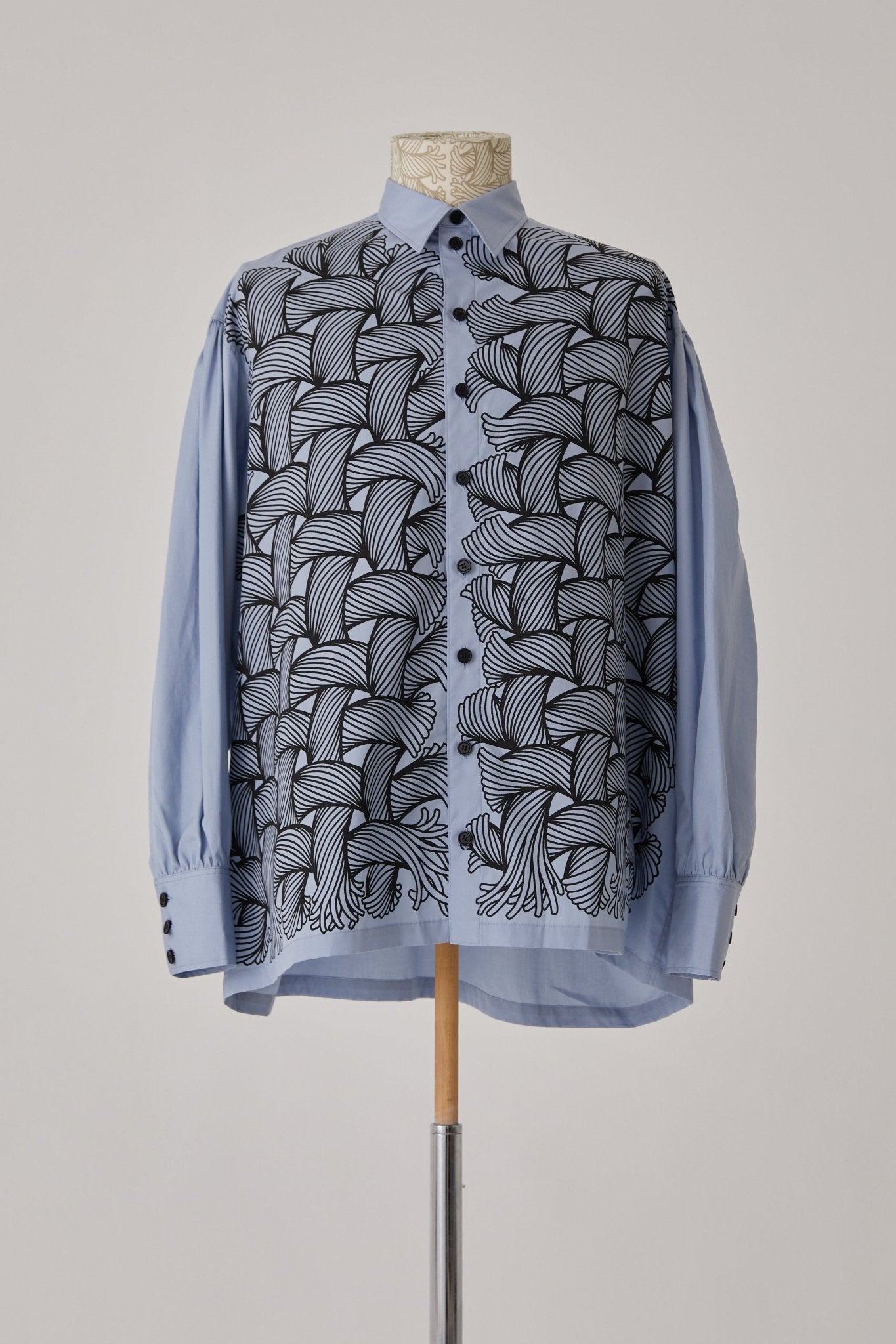 Shirt 893 - Cotton100% Broad 100 - 89 Pattern Rope - Grey Blue - Christopher Nemeth - Tops - Wholesale AW24 - 0 - 00943 - 03