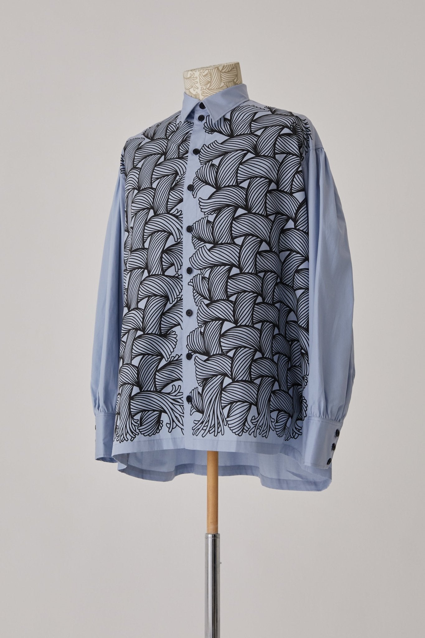 Shirt 893- Cotton100% Broad 100- 89 Pattern Rope Print- Grey Blue