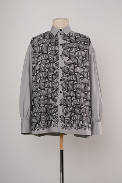 Shirt 893 - Cotton100% Broad 100 - 89 Pattern Rope - Pale Grey - Christopher Nemeth - Tops - SHOP - 0 - 00164 - 03
