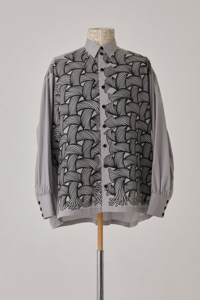 Shirt 893 - Cotton100% Broad 100 - 89 Pattern Rope - Pale Grey - Christopher Nemeth - Tops - Wholesale AW24 - 0 - 00164 - 03