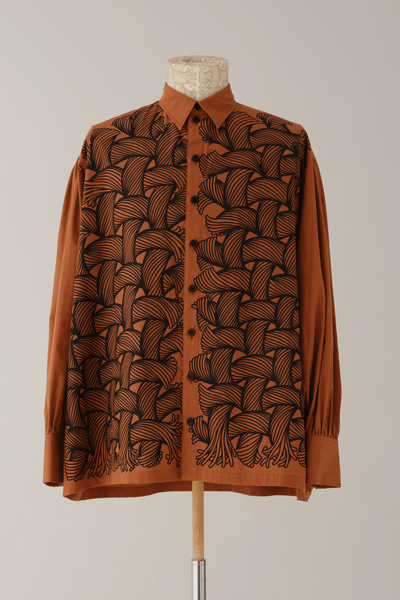 Shirt 893 - Organic Cotton100% Broad - 89 Pattern Rope - Sienna - Christopher Nemeth - Tops - Online Store - 0-01592-03