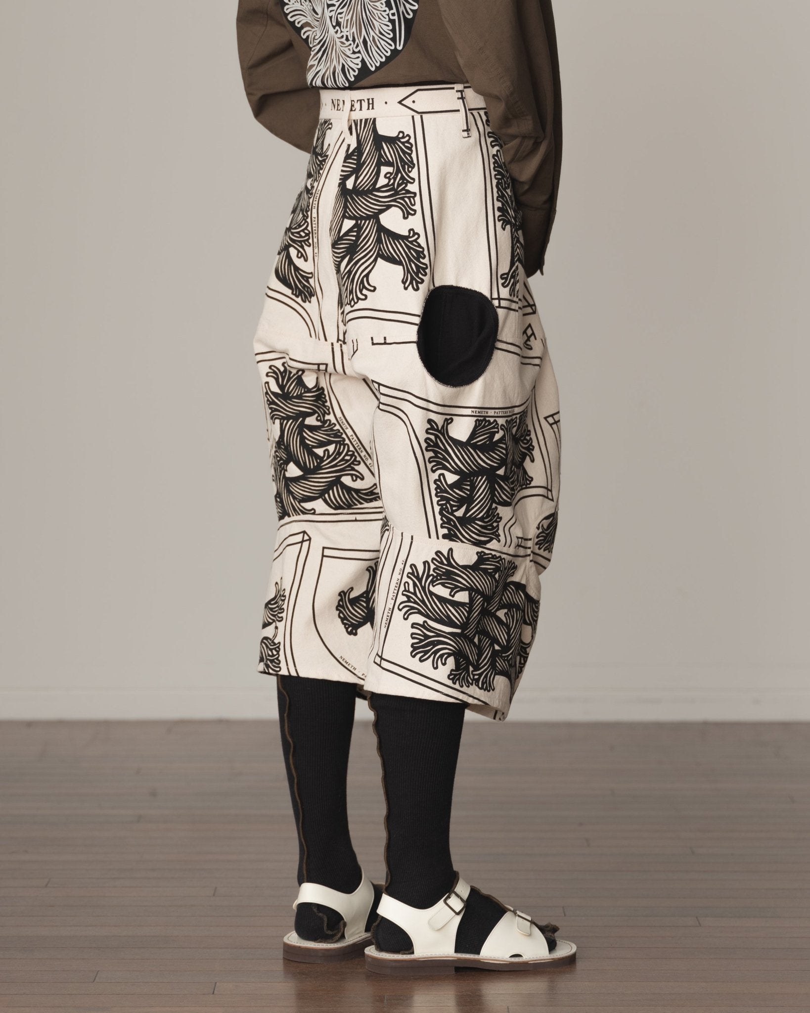 Trousers 103D - Cotton100% Oxford Print - Pattern Rope Print - Natural - Christopher Nemeth - Bottoms - Christopher Nemeth - 0-01752-02