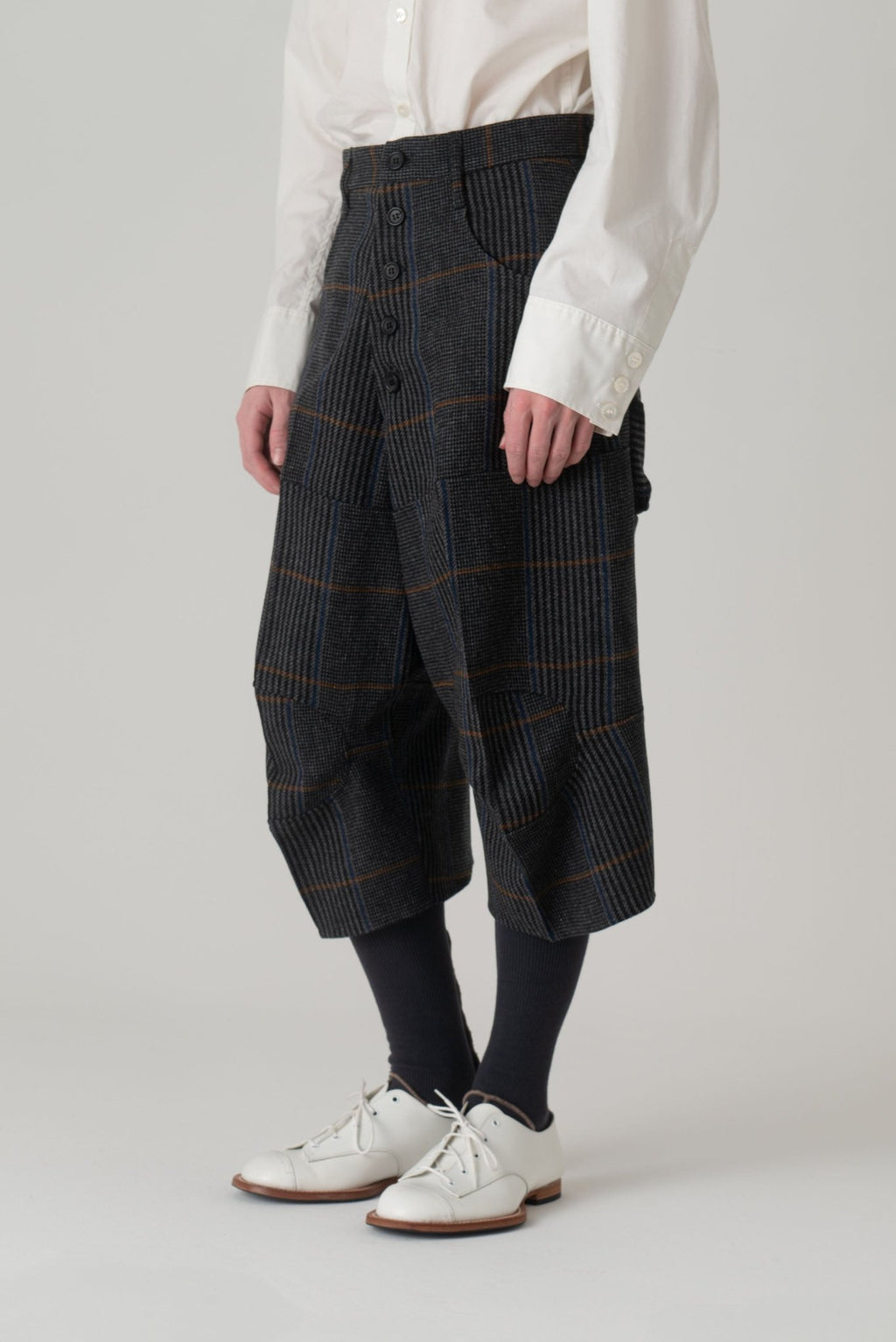 Trousers 103D - Wool100% HW Check - Grey - Christopher Nemeth - Bottoms - Wholesale AW24 - 9 - 000073 - 02